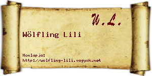 Wölfling Lili névjegykártya